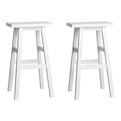 Artiss Set of 2 Beech Wood Bar Stools - White