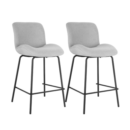 Artiss Bar Stools Metal Stool Dining Chairs Kitchen Counter Barstools Fabric x2