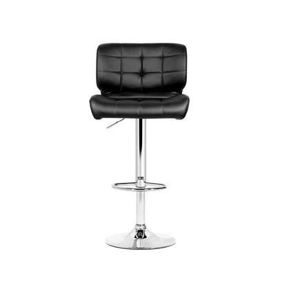 Artiss Set of 4 PU Leather Gas Lift Bar Stools - Black and Chrome