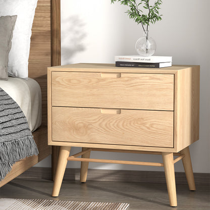 Artiss Bedside Table 2 Drawers Side End Table Nightstand Legs Bedroom Storage