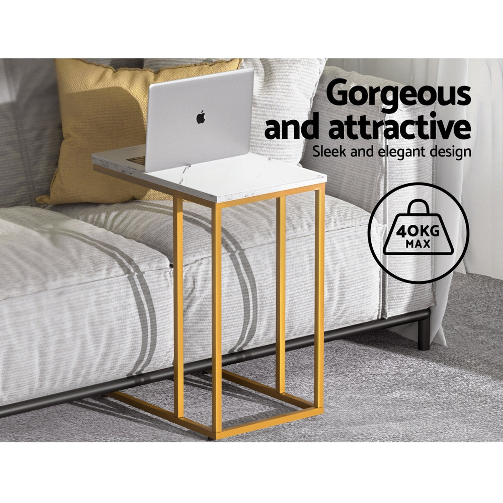 Artiss Coffee Table Side Table Laptop Desk Bedside Sofa Wooden Table Marbel