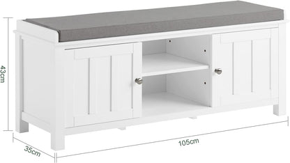 Shoe Cabinet Bench, White