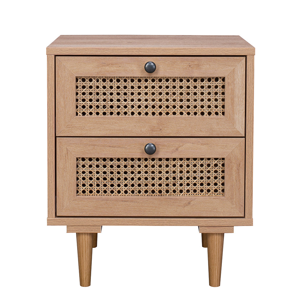 Natura Rattan Bedside Table With 2 Drawers