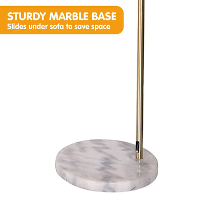 Sarantino Arc Floor Lamp Antique Brass Finish with Marble Base