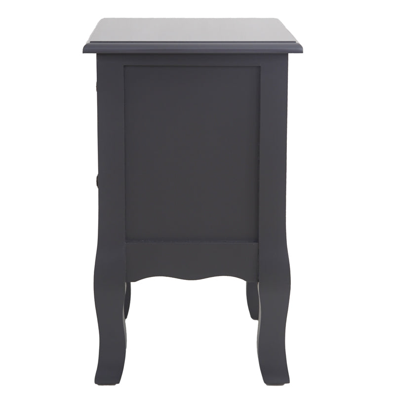 French Bedside Table Nightstand Grey Set of 2