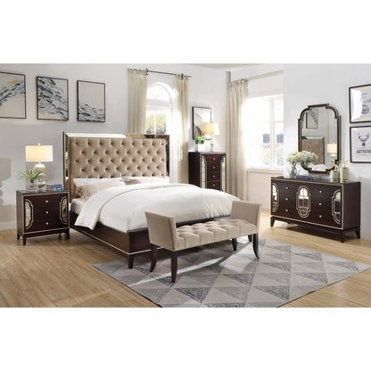 Scarlet 5pc King Bed Frame Bedroom Suite Timber Bedside Dresser Mirror Package