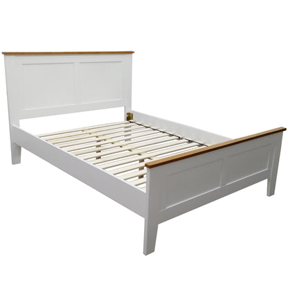 Lobelia 4pc Queen Bed Suite Bedside Tallboy Bedroom Furniture Package - White