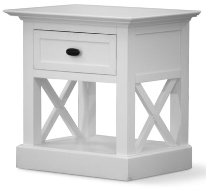 Beechworth Bedside Tables 1 Drawer Storage Cabinet Shelf Side End Table - White