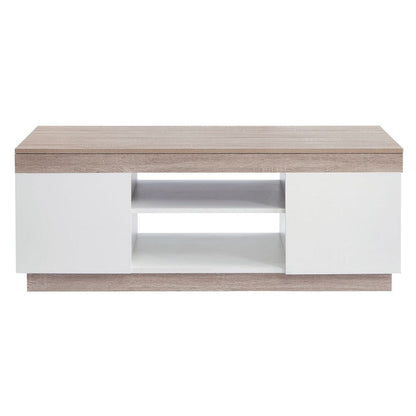 Ashley Coastal White Wooden Coffee Table Oak and White