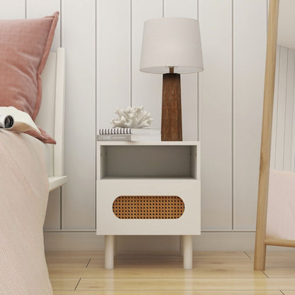 Kailua Rattan Bedside Table in White